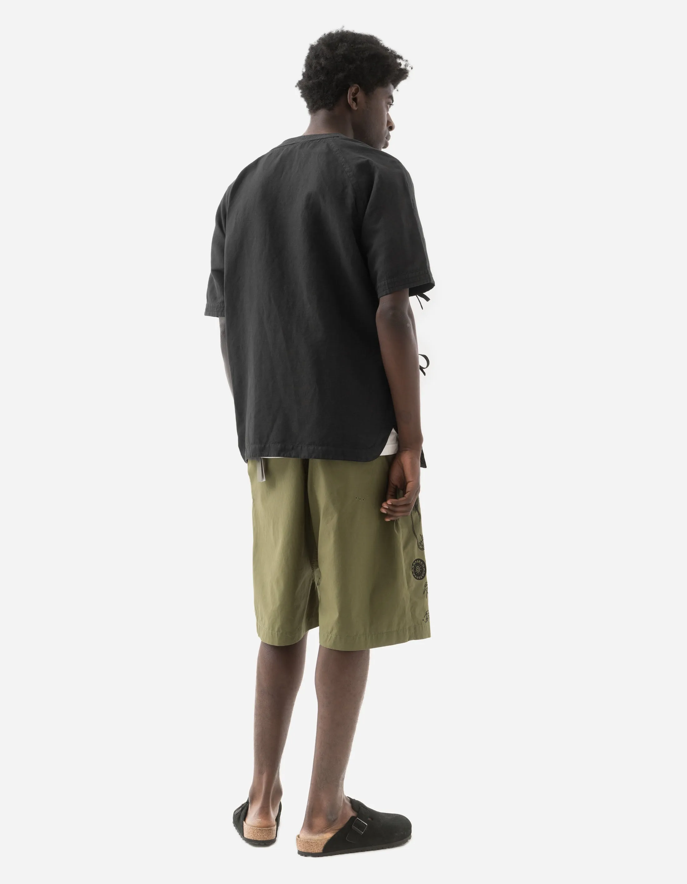 6079 Asym Monk Hemp Shirt Black