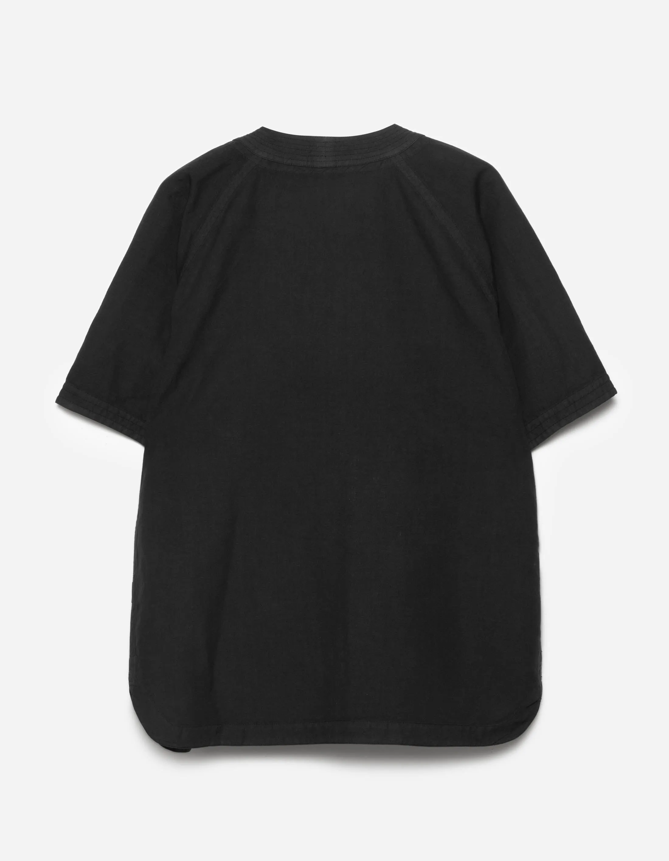 6079 Asym Monk Hemp Shirt Black