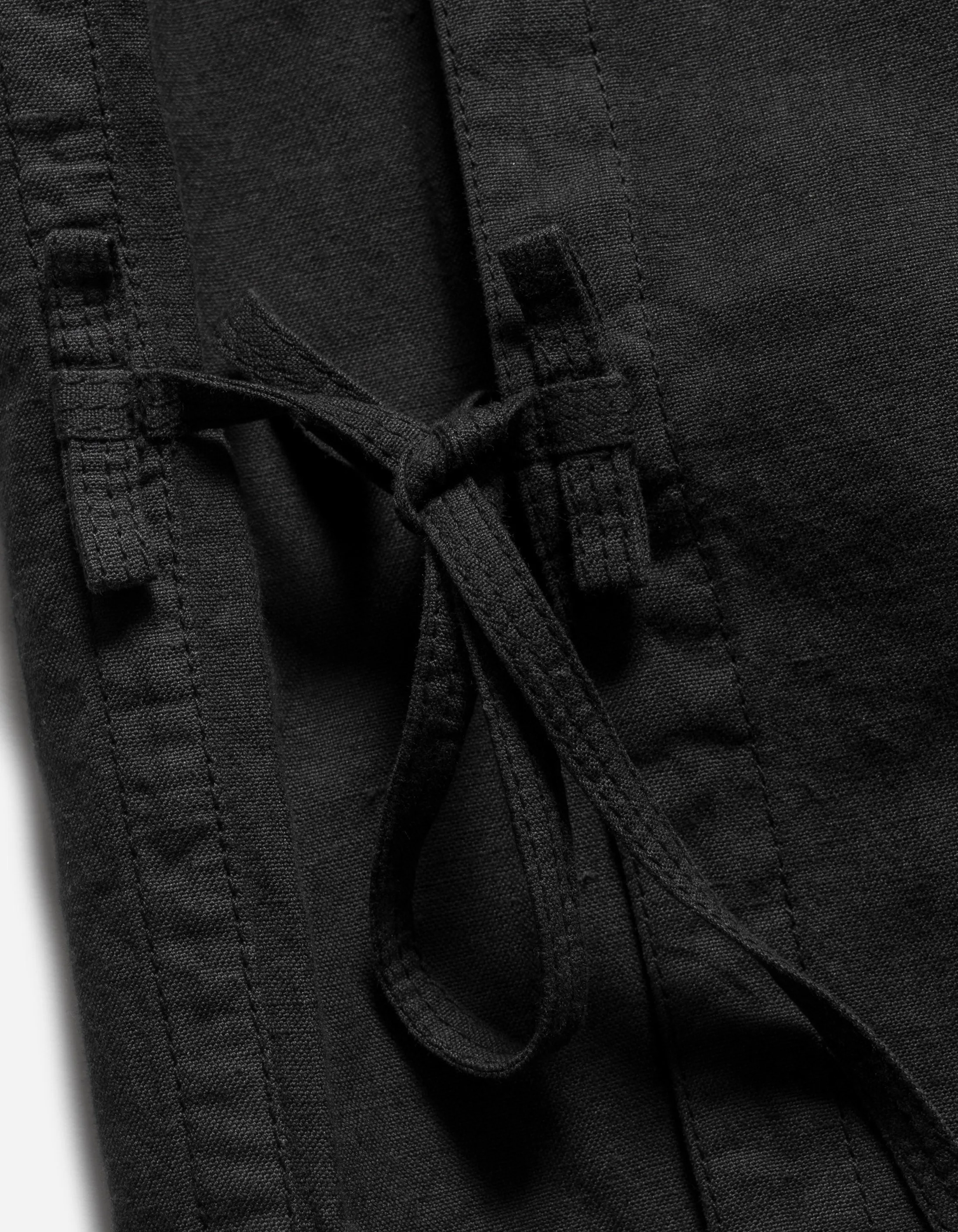 6079 Asym Monk Hemp Shirt Black