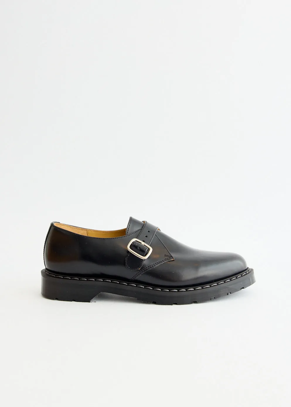 Black Hi-Shine Monk Shoes