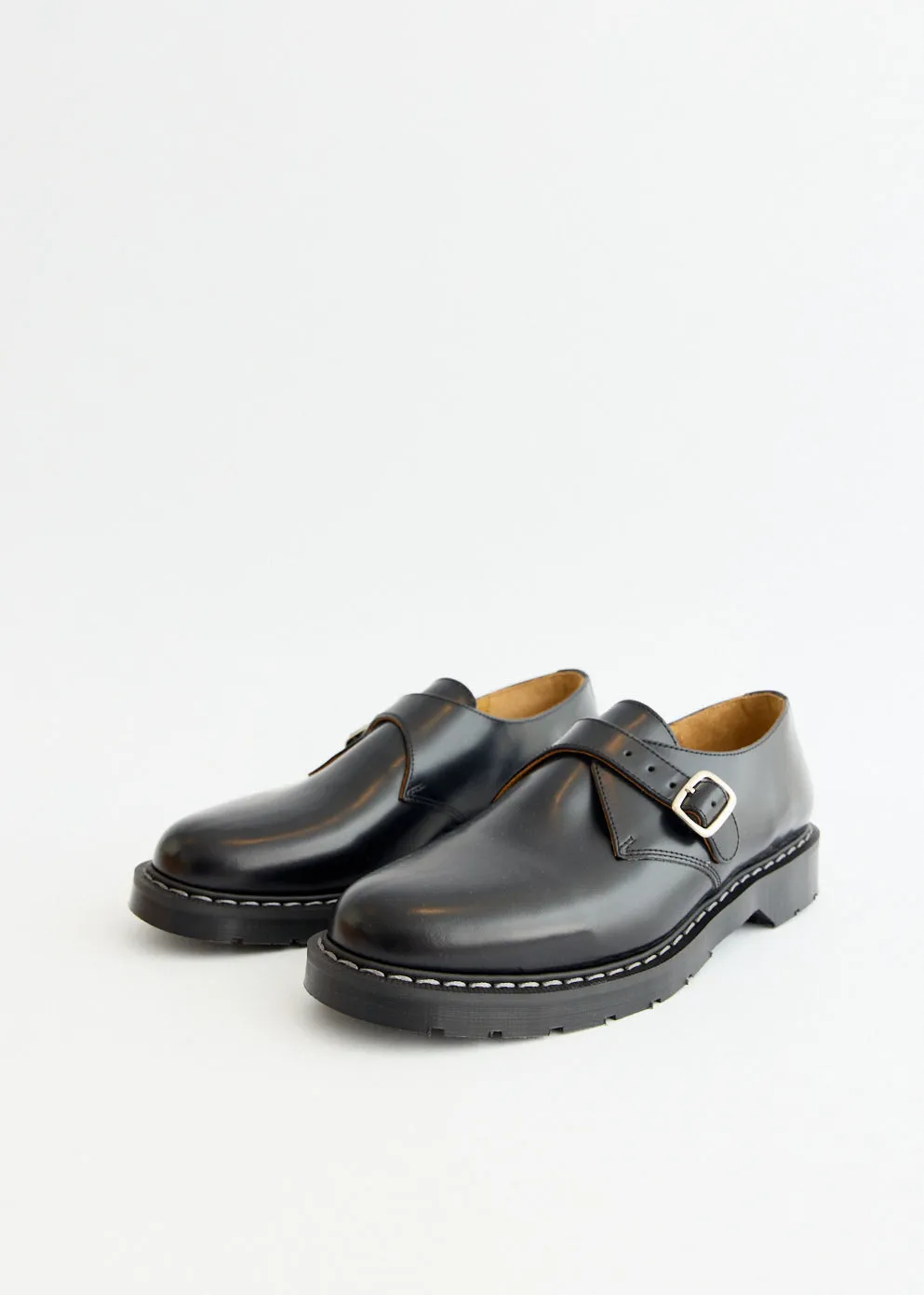 Black Hi-Shine Monk Shoes