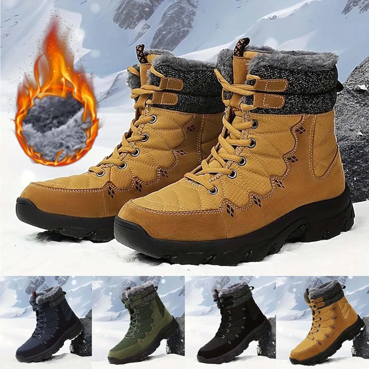 Men's Work Boots Waterproof Hiking Sneakers Boot with Comfort Women's Working Shoes Business Casual Waterproof Outdoor Shoes Lightweight Anti Slip Hike Grounded Footwear