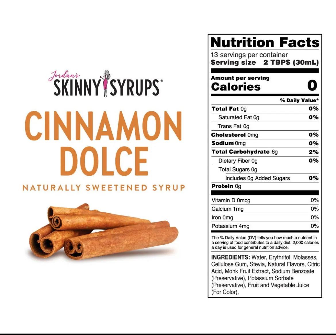 Naturally Sweetened Skinny Syrups ( flavors)
