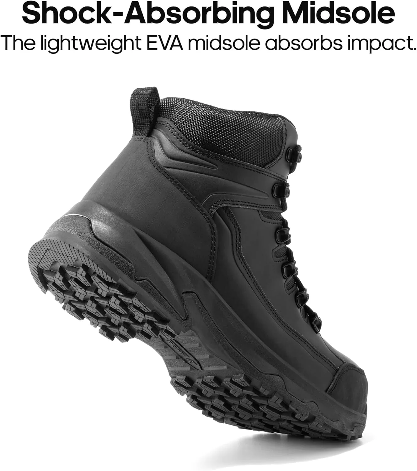 NORTIV 8 Steel Toe Work Boots for Men Waterproof Slip Resistant Safety Construction Boots TOWER