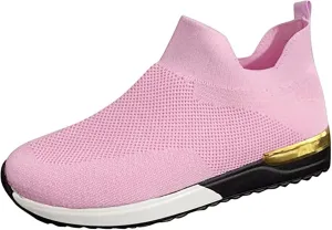 Shoes For Women Sneakers Trendy Slip On Walking Running Shoes Breathable Lightweight Athletic Workout Tennis Gym Sneakers