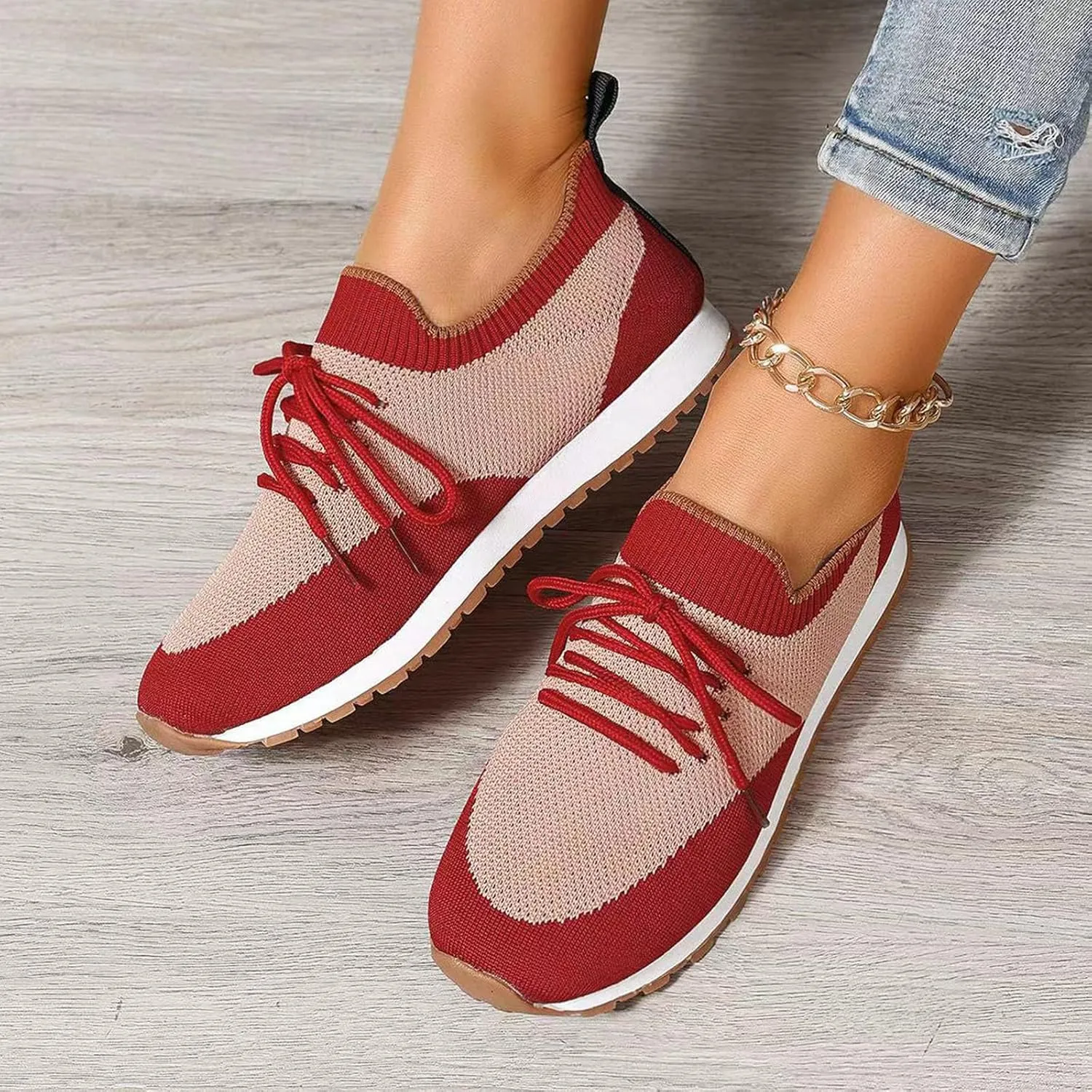 Women's Slip on Walking Shoes Memory Foam Non Slip Running Shoes Wide Width Breathable Gym Workout Shoes Ladies 2024 Fashion Sneakers