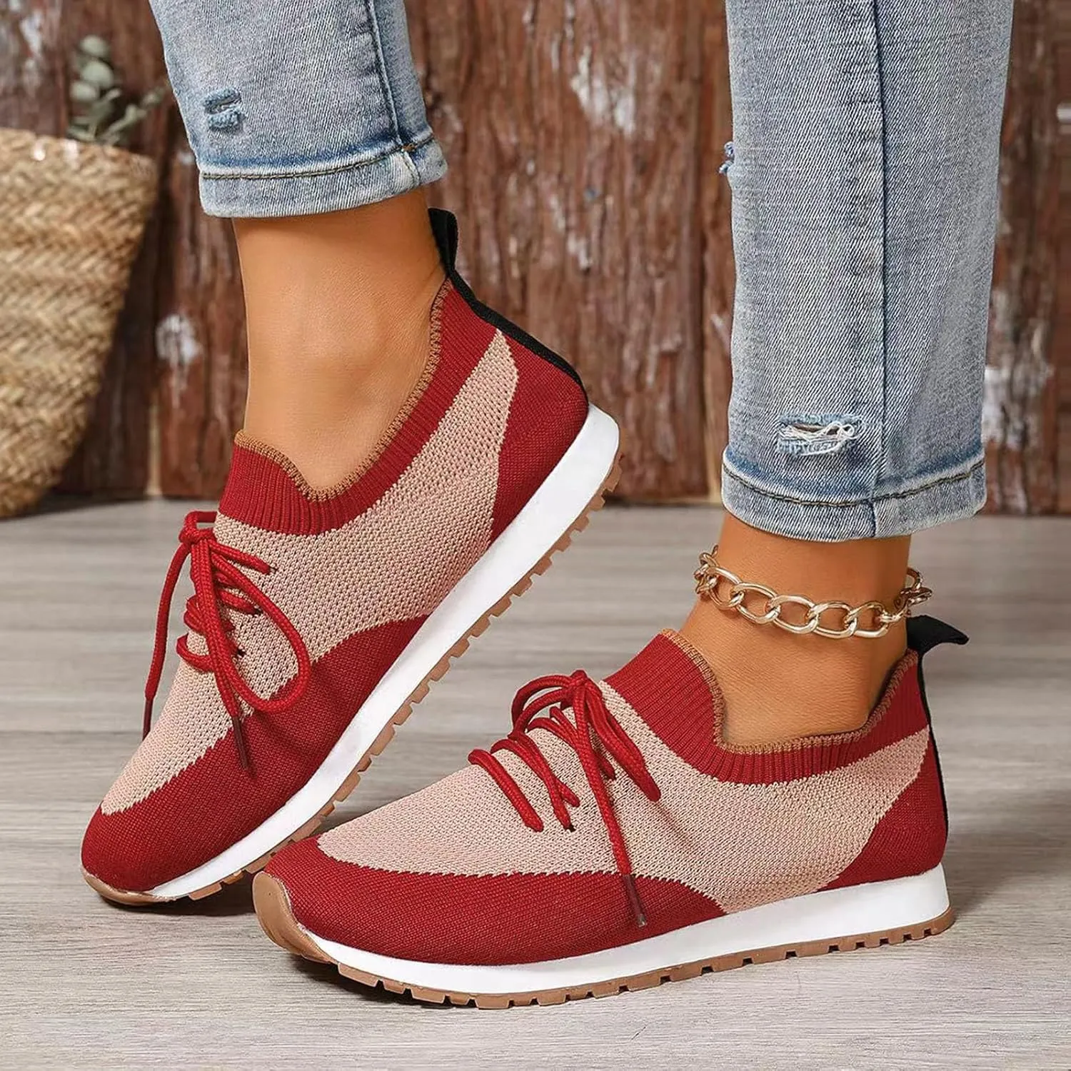 Women's Slip on Walking Shoes Memory Foam Non Slip Running Shoes Wide Width Breathable Gym Workout Shoes Ladies 2024 Fashion Sneakers