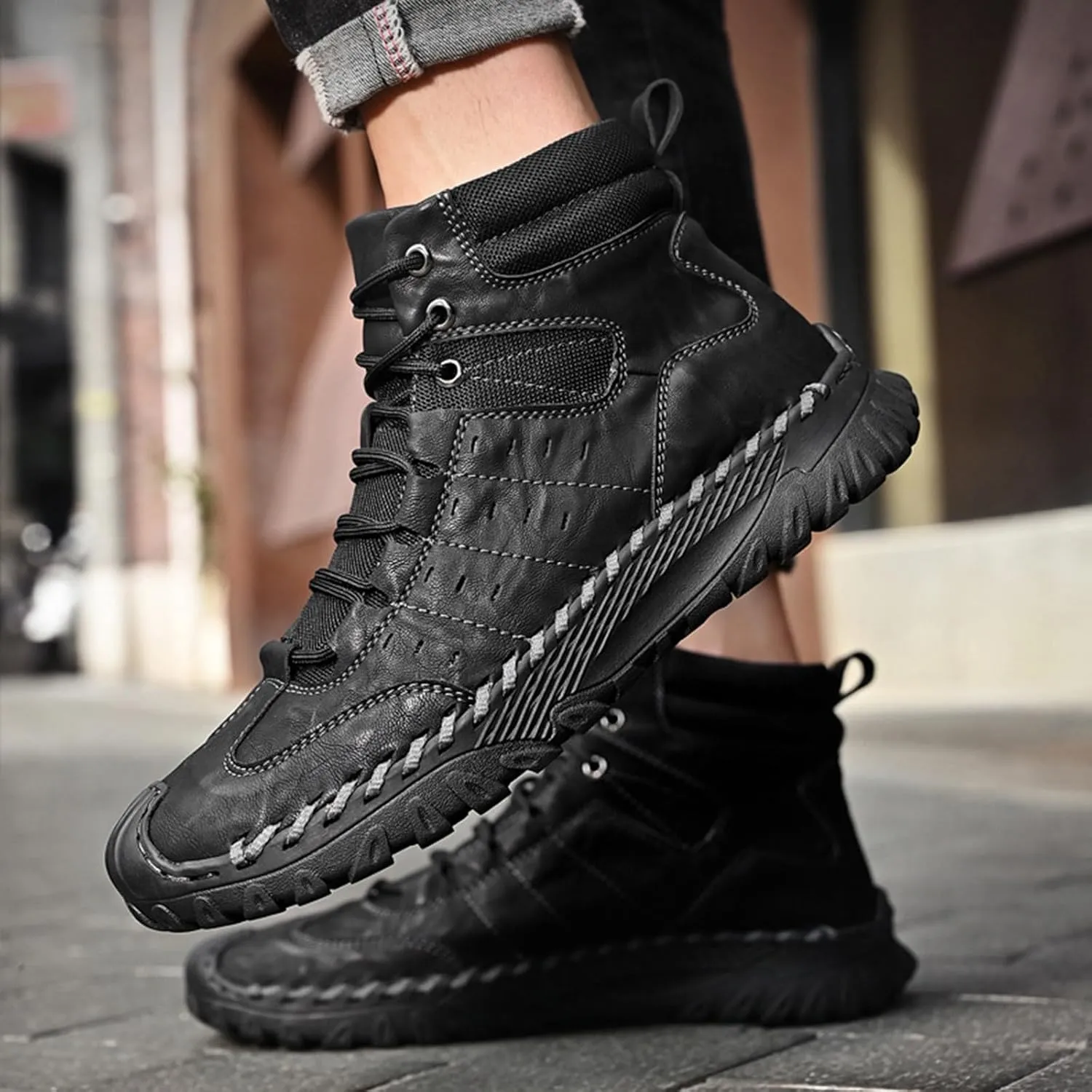 Work Boots for Men Composite Hiking Sneakers Boot with Comfort Working Shoes for Women Nonslip Mid Waterproof Outdoor Botas Lightweight Hike Grounded Footwear